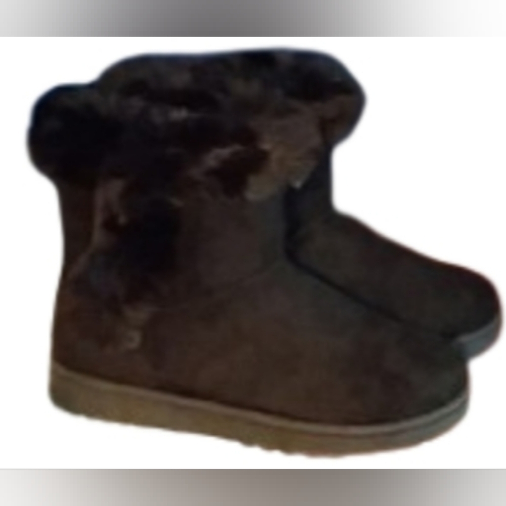 Paulina Women’s Boots Size 6 Black Faux Fur Lined Ankle Winter Booties NWT‎